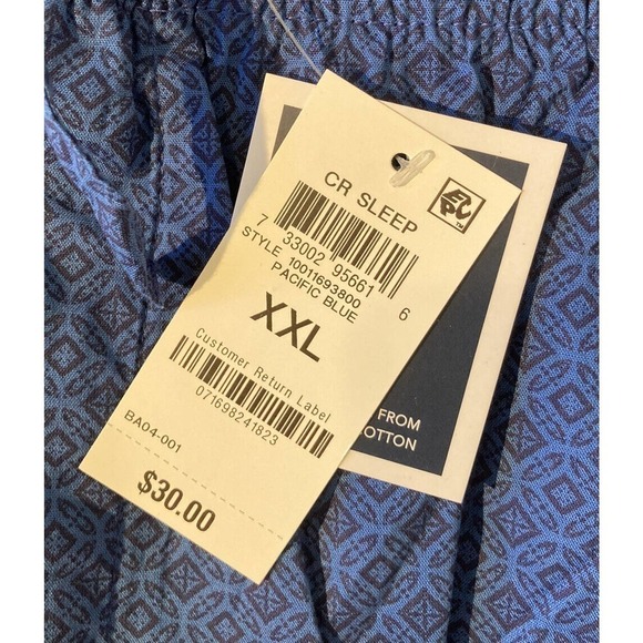 NWT Club Room Patterned Pajama Pants Size XXL Women’s Blue MSRP $30 - Picture 4 of 10